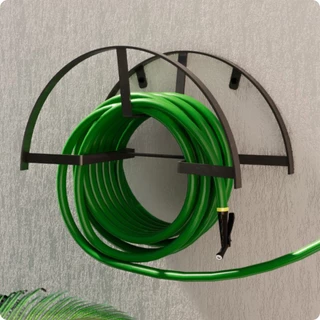Enrolador De Magueira De Parede Para Jardim Eco Preto Fosco