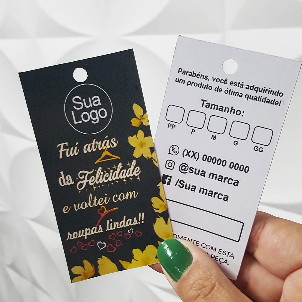 Tags Etiqueta para Roupas Personalizadas-PRETA-Envio Rápido | Shopee Brasil