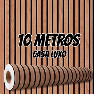 Papel de Parede Madeira Ripada 00 3D 10 METROS x 45CM Autocolante