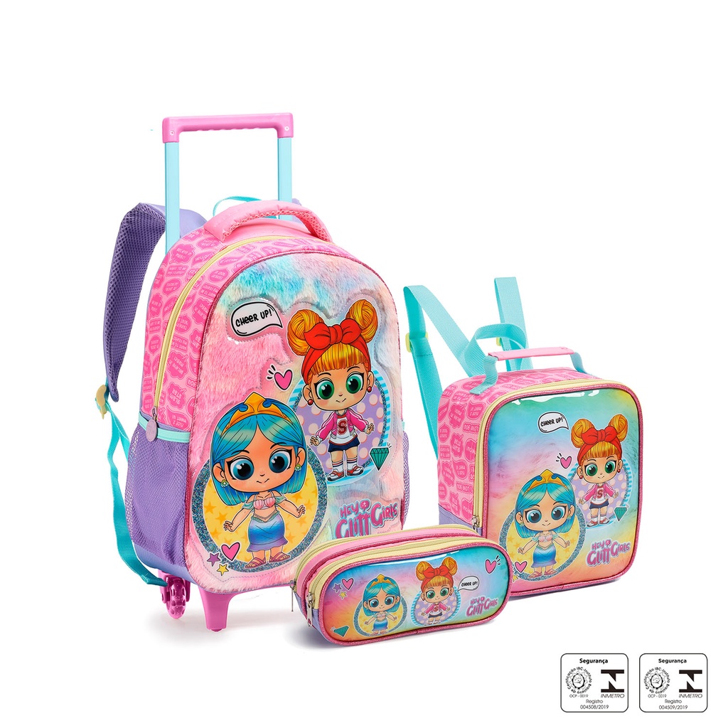 Kit Mochila G Polly Pocket 19M Costas + Lancheira Original