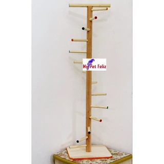 Poleiro de treinamento de aves - poleiro papagaio - brinquedo papagaio - treinamento papagaio (natural 1 metro)