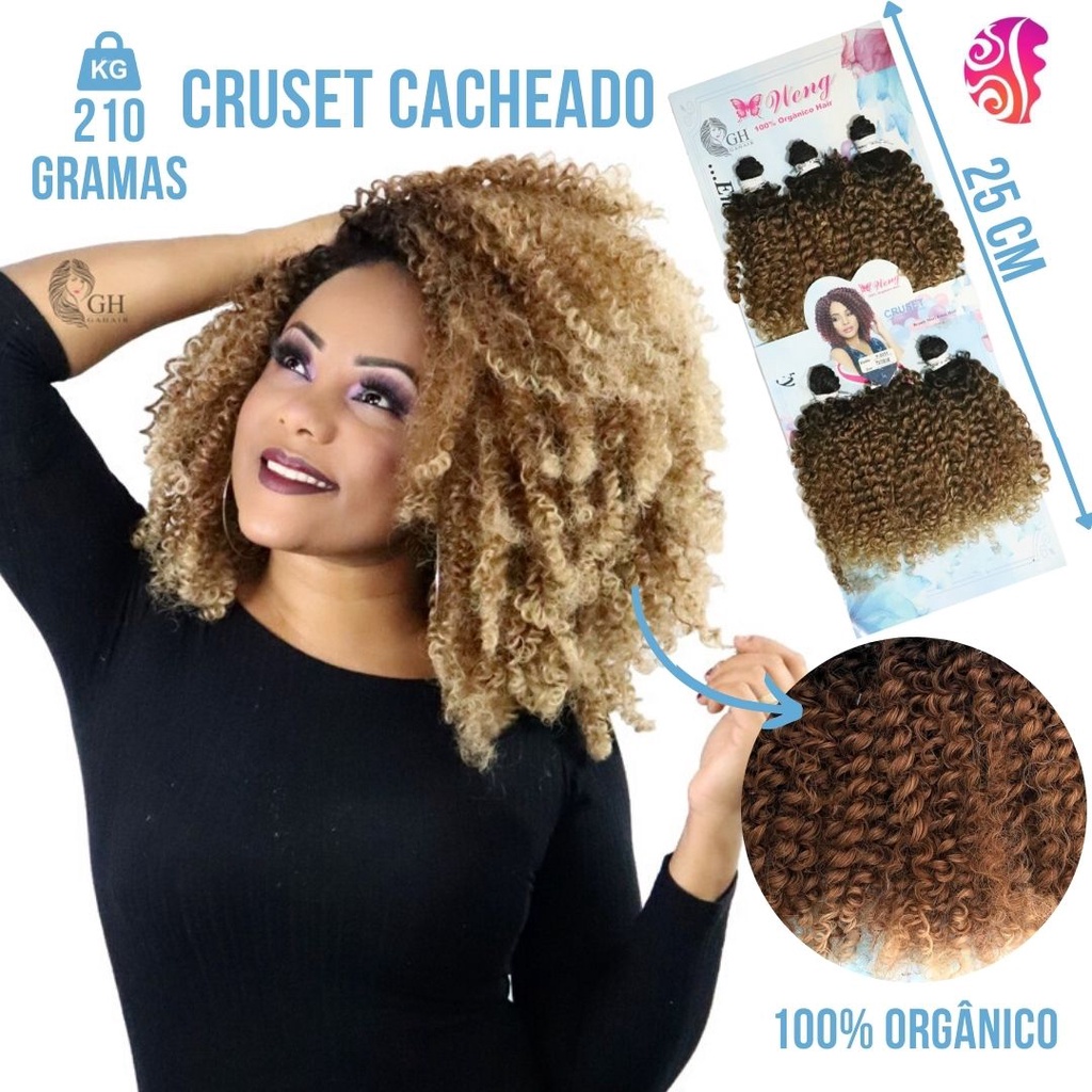 Cabelo Cacheado Afro Orgânico 210gr 6 Telas - Semelhante Ao Cabelo Humano -  Para Mega Hair - Entrelace | Shopee Brasil