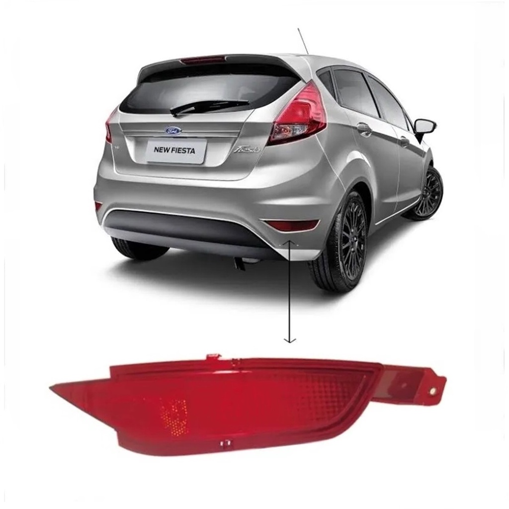 Refletor Parachoque Traseiro Ford New Fiesta Hatch 2014 2015 2016 2017 ...