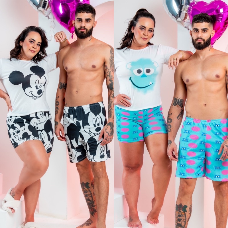Pijama de Casal (44 Ao 46) Kit Mozão l Baby Doll Midsize
