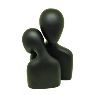 Escultura Casal Abraço Decoração Cerâmica Enfeite Sala