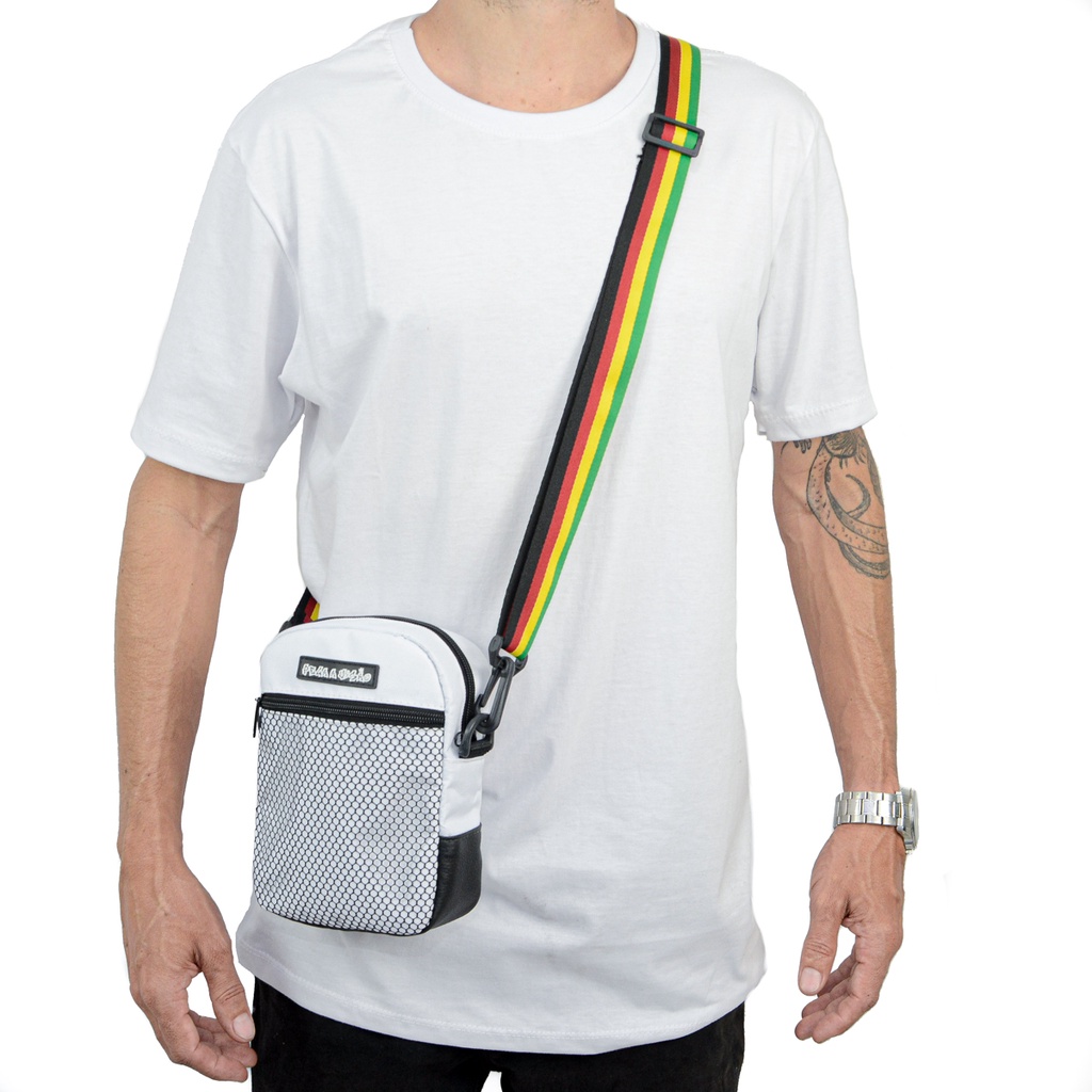 Shoulder Bag Transversal Branco Mini Bag Basica Com Alca Regulagem