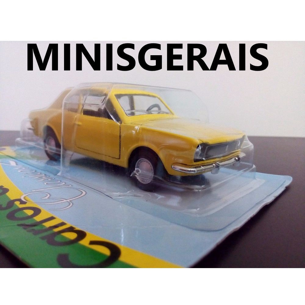 Miniatura Ford Corcel I Amarelo - Coleção carros nacionais - Fricção