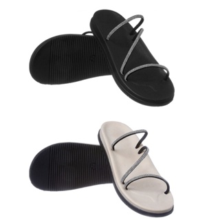 Sandália feminina papete de strass flatform birken com fino acabamento confortável