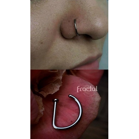 Piercing Argola para Nariz modelo D-RING em Titânio ou Aço