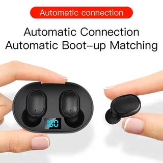 Fone De Ouvido Sem Fio com tela de pateria E6s Bluetooth 5.0 Tws Preto