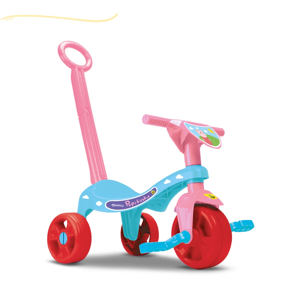 Triciclo Infantil com Haste Empurrador Pedal Motoca Velotrol 2 em 1  Reforçado Brinqway BW-082 - BEST SALE SHOP