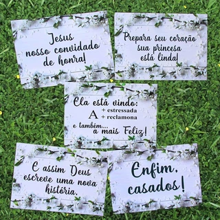5 Placas Casamento Personalizada A Escolher Adesivada