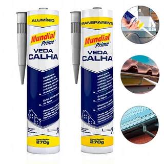 Adesivo Veda Calha Cola Selante Para Vedações Em Geral 270g Cinza E Transparente Profissional em Oferta na Shopee