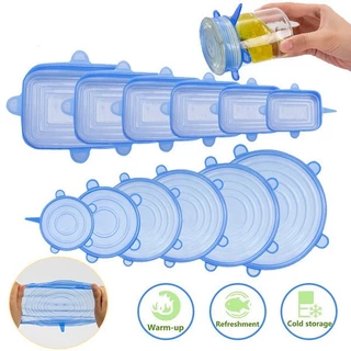 Tampa De Quadrado Silicone Flexivel Reutilizavel Kit 6 Unidades