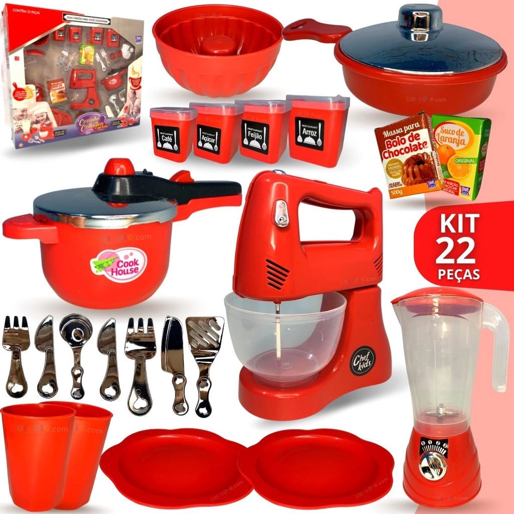 Cozinha Infantil Kit Completo Chef Panelinhas Brinquedo | Shopee Brasil