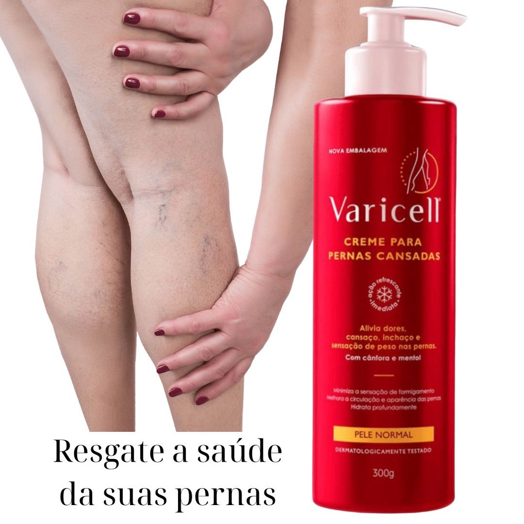 Varicell Creme para pernas Cansadas Varizes - 300g | Shopee Brasil