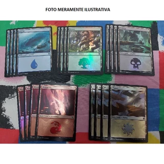 40 lands foil lot - Lote de 40 terrenos FOIL + 2 cartas promo foil