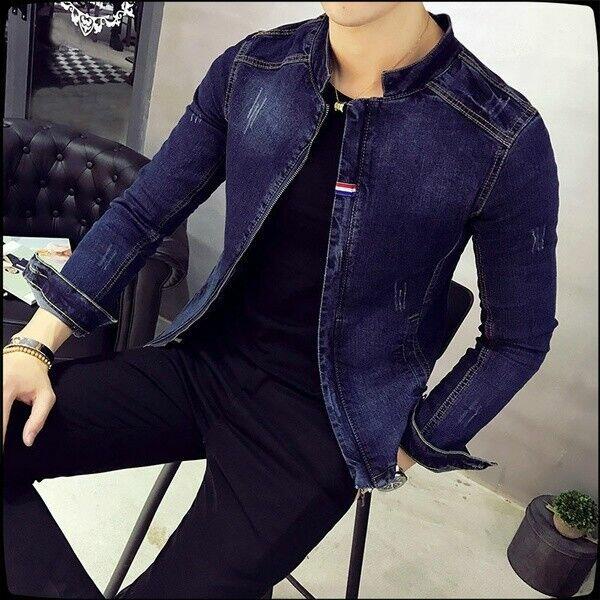 Jaqueta estilo Blazer Jeans Masculina Slim Fit