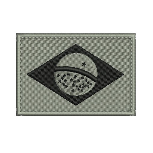 Patch Bordado 8x5,5cm bandeira do Brasil negativa com carrapicho
