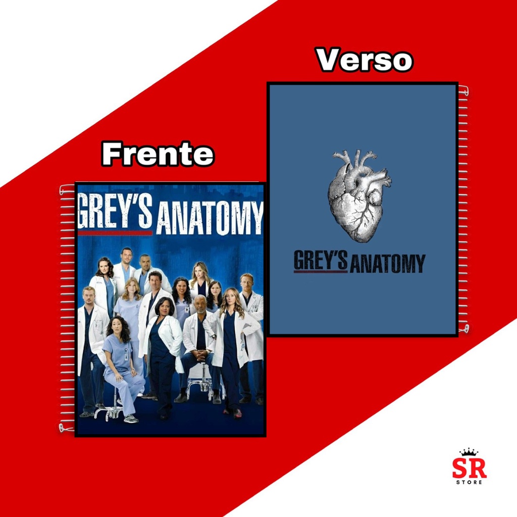 Caderno Personalizado Capas série Grey’s Anatomy A Anatomia da Grey