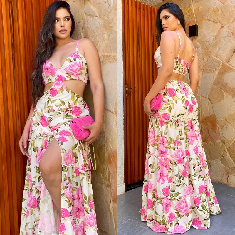 Vestido shops floral para casamento na praia