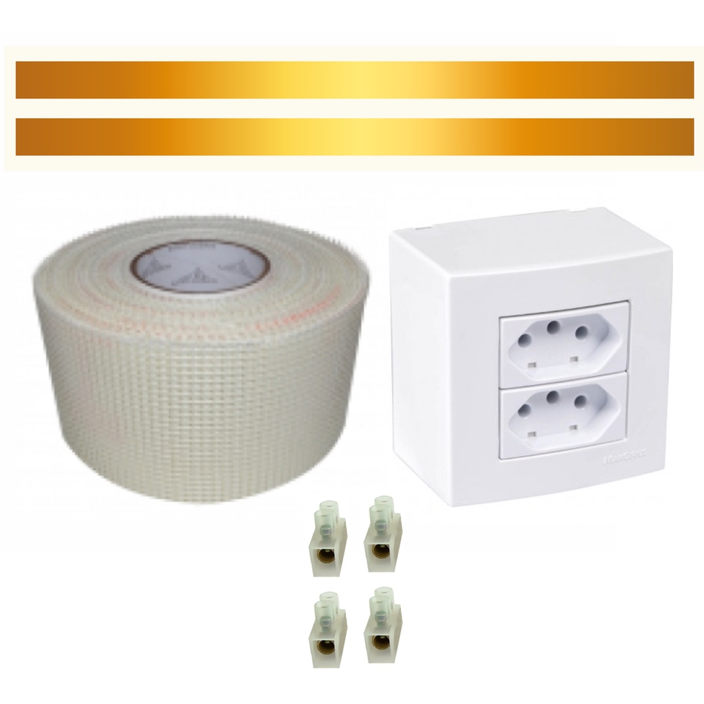 Kit Eletrofita 2 pistas 10A - 3 metros + tomada dupla de sobrepor ...