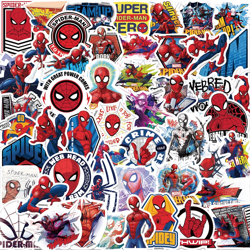 Kit 50 Adesivos Figurinhas Homem-Aranha Caderno Skate Notebook | Shopee ...
