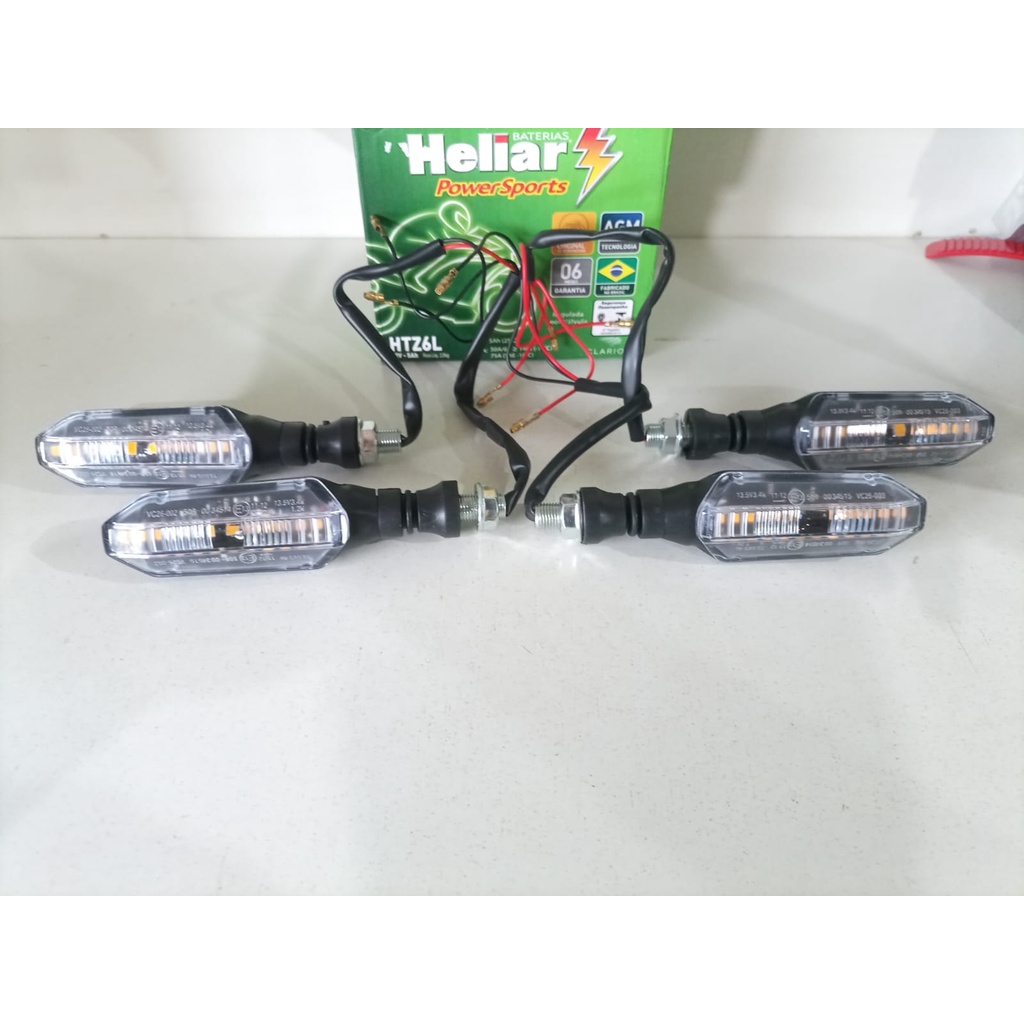 kit 4 Pisca Seta Led Modelo Cbx Twister 250 Para Cg Titan 150 160 Fan 125 Xre 300 Cbx250 Cg125 Rosca Encaixe Universal