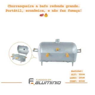 Churrasqueira A Bafo Grande Redonda Em Alumínio