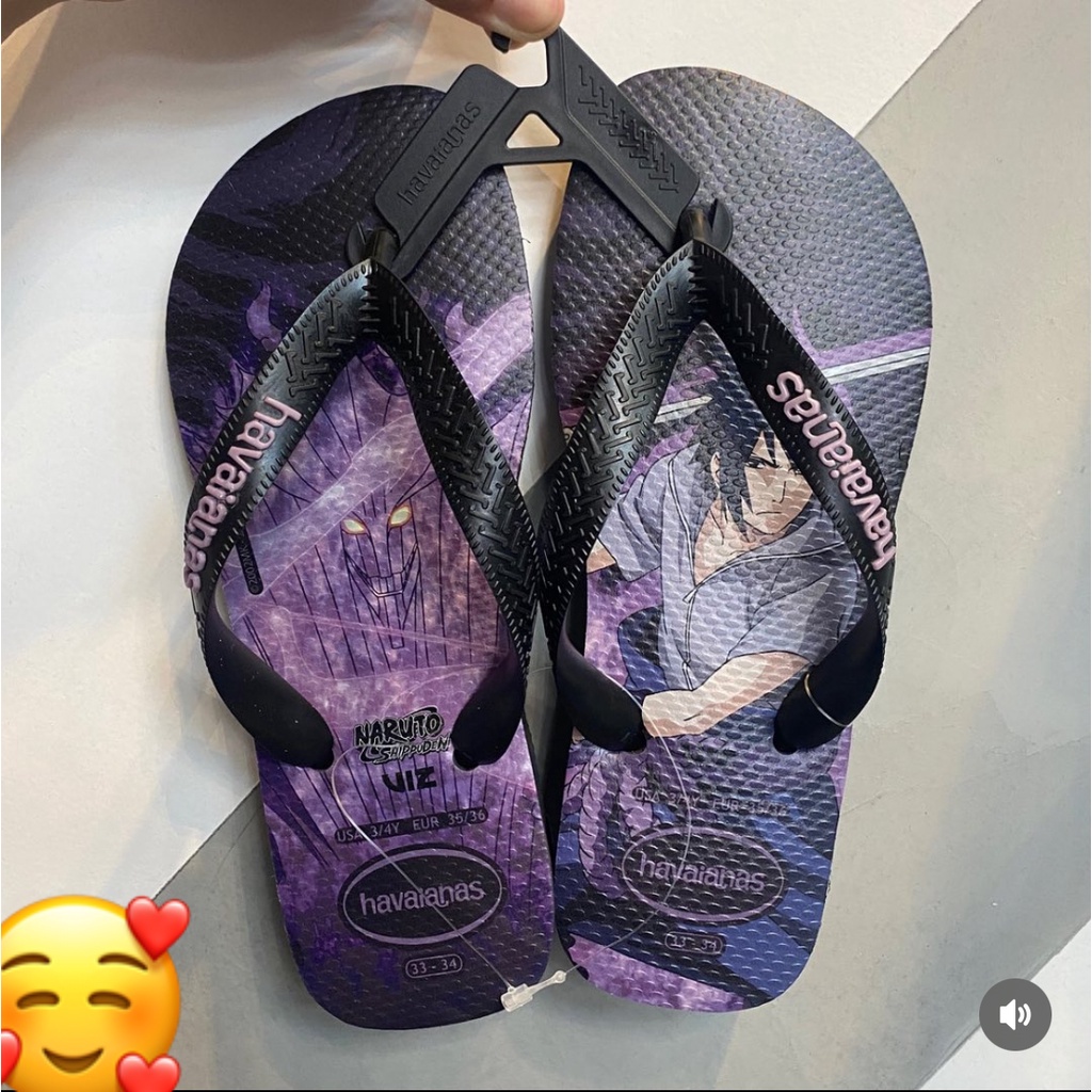 Chinelo Havaianas Sasuke Uchiha Naruto Akatsuki Lançamento Não Percam 100% Original Com Nota Fiscal Confira!!!
