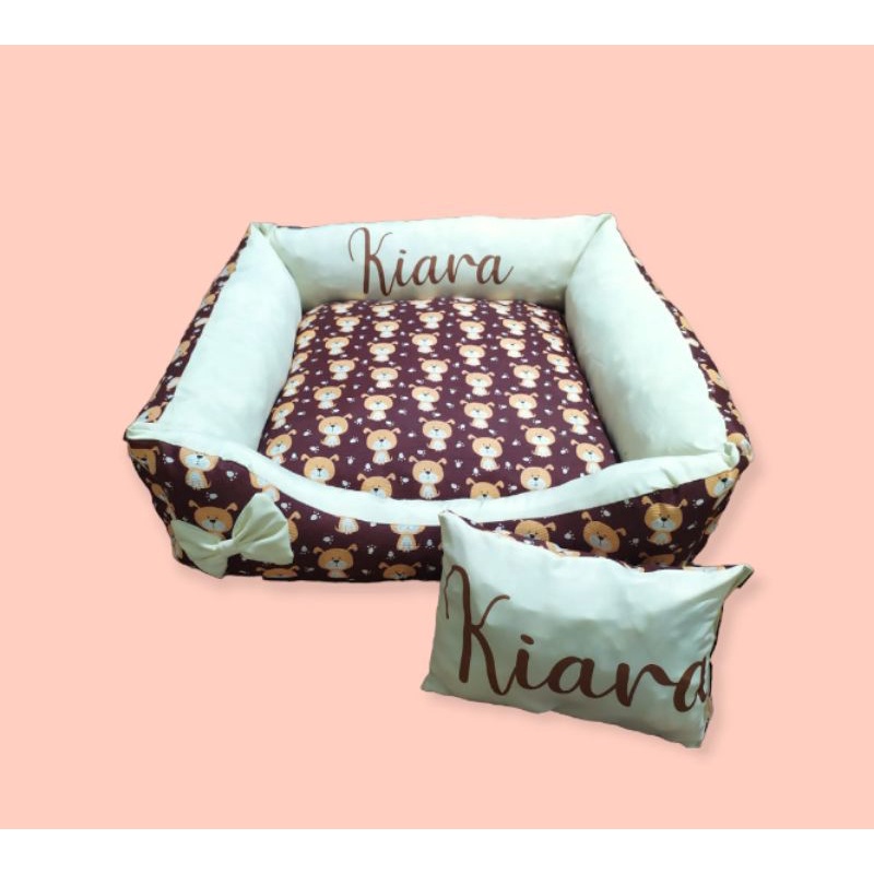 Cama Pet Personalizado com nome e travesseiro Caminha Pet Casinha Pet ...