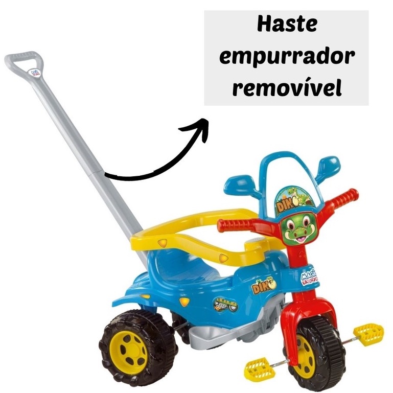 Triciclo Motoca Infantil Menino Com Aro Protetor Azul Overlar