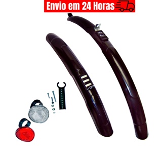 Paralamas Bicicleta Aro 26, 24 Nylon + Kit de Refletores Bike