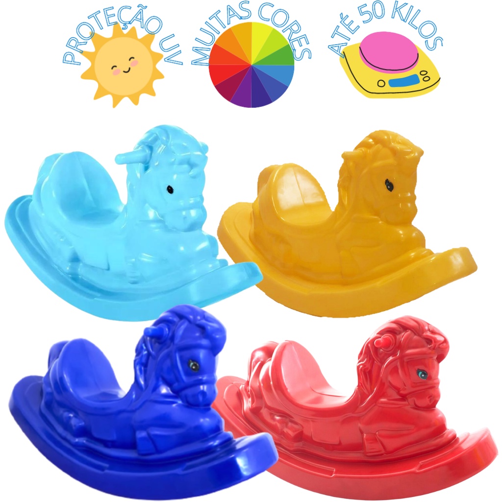 Gangorra Playground Infantil Diversas Cores Cavalinho Upa -Gangorra ...