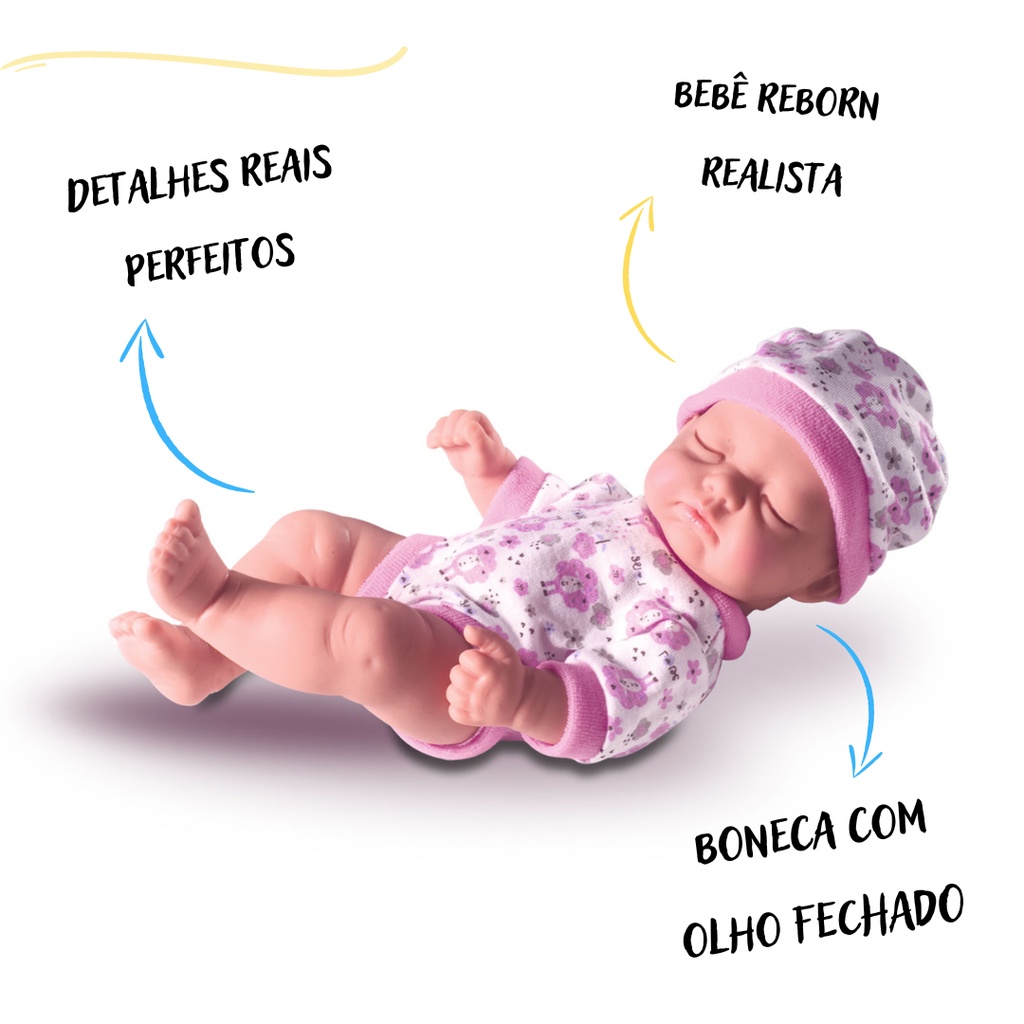 Bebê reborn recem nascido super realista 50cm + kit completo - Artesanal -  Bonecas - Magazine Luiza