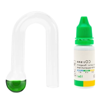 Drop Checker em Vidro Estilo Curva U Medidor Permanente De Co2 Com Reagente de 15ml