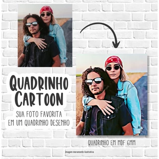 Foto Cartoom - Quadrinho Decorativo com foto personalizada, estilo cartoom
