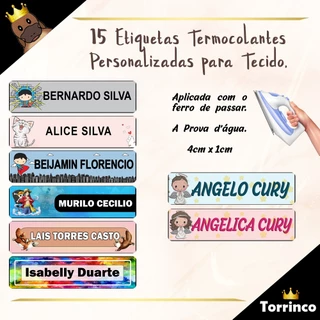 Kit de Etiquetas Termocolantes para Roupas e Tecidos Personalizados