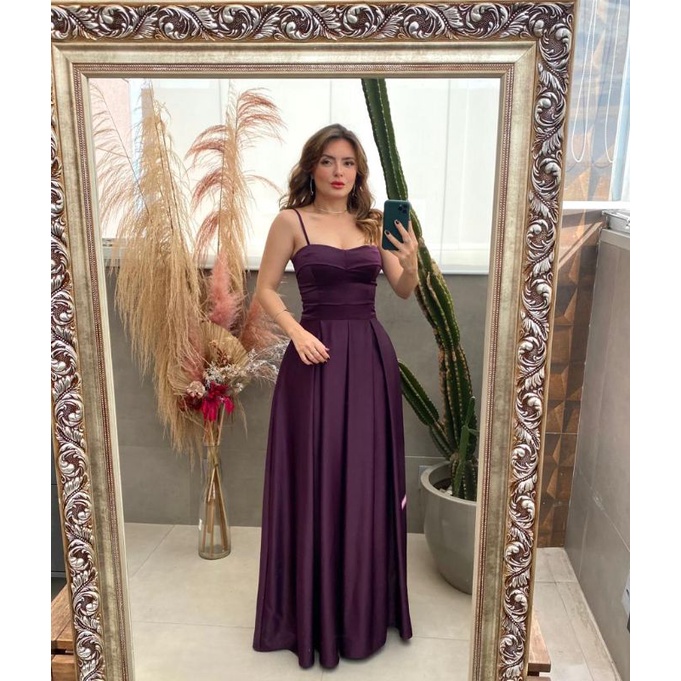 Vestido para 2024 madrinha roxo