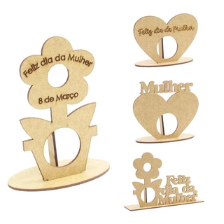 kit 20 lembrancinhas para o dia da mulher em mdf cru presentes corporativos em Oferta na Shopee