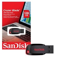 Pendrive SanDisk Cruzer Blade 128GB 2.0 preto e vermelho