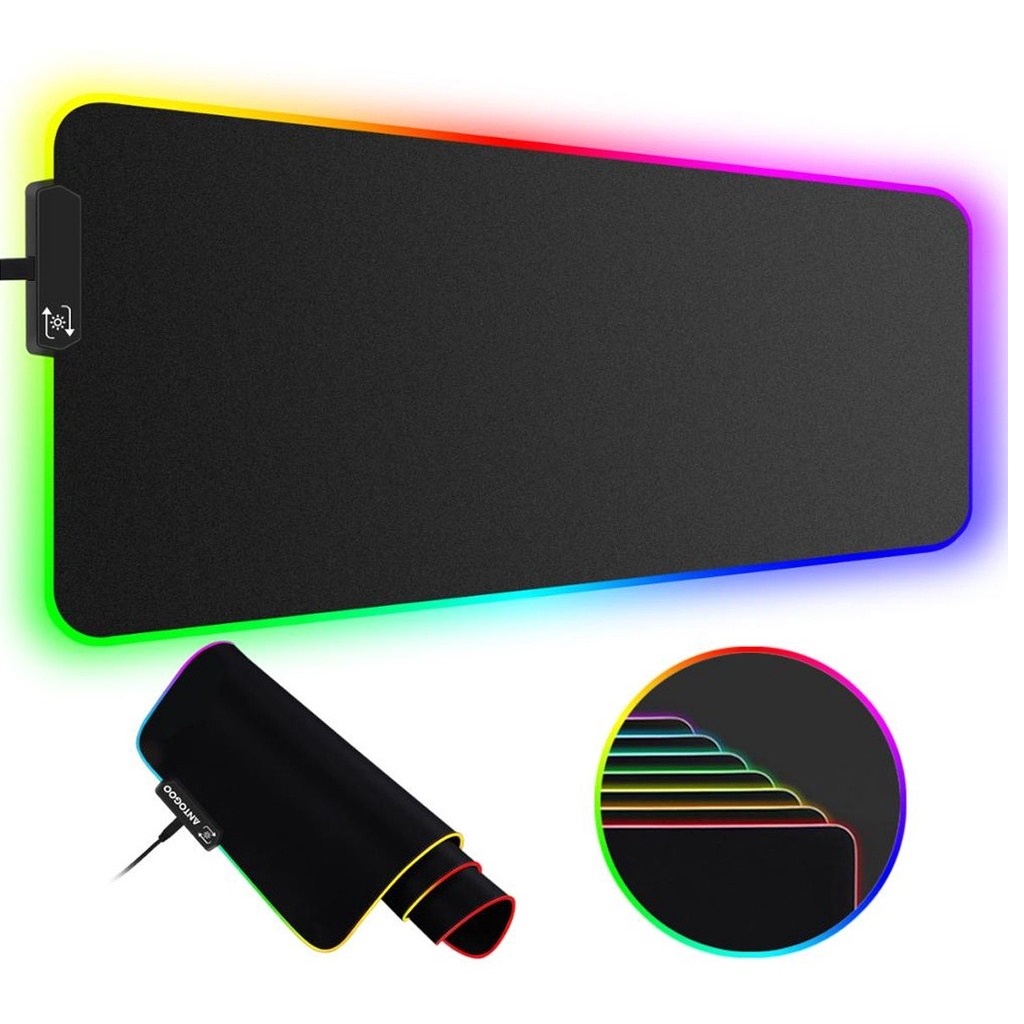 MOUSE PAD GAMER EXBOM ILUMINADO LED RGB 80X30CM PRETO Shopee Brasil