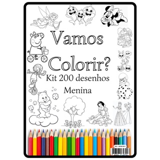 Kit 200 Desenhos Para Colorir / Pintar - Tema Unicórnio - Folha A4