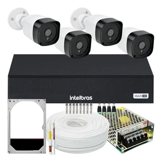 Kit 4 Cameras Segurança Hd Dvr Intelbras 4 Canais Promo04