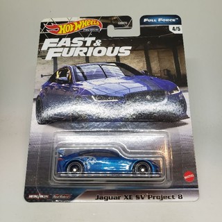 Hot Wheels 1/64 - Fast & Furious Full Force - Jaguar XE SV Project 8 - Bleu - Neuve En Boîte