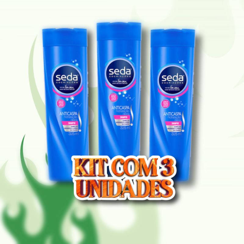 Kit 3 Shampoo Seda Anticaspa Hidratação Diária 325ml