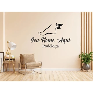 Adesivo De Parede Decorativo Logo Podóloga Podologia