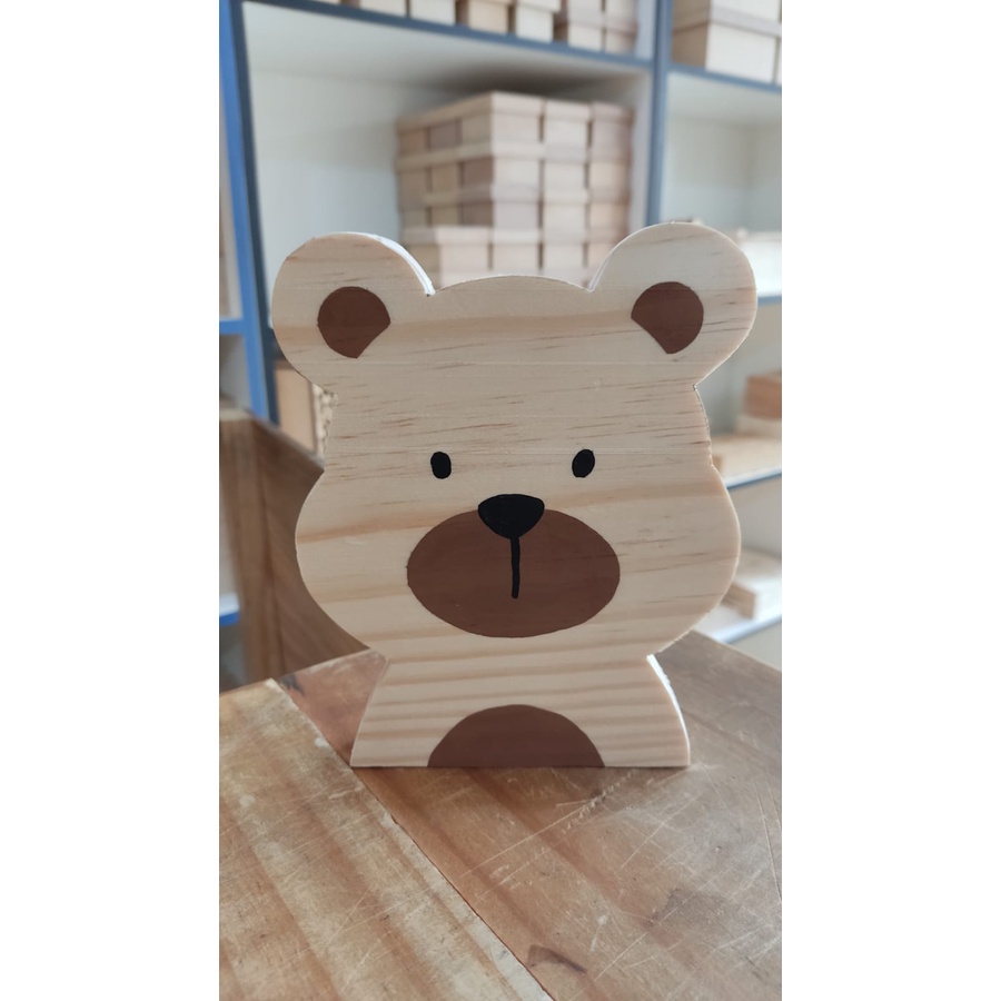 Urso Decorativo em Pinus