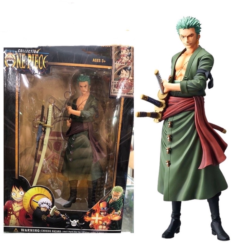 Boneco Zoro de uma peça, presente de anime ideal - branco