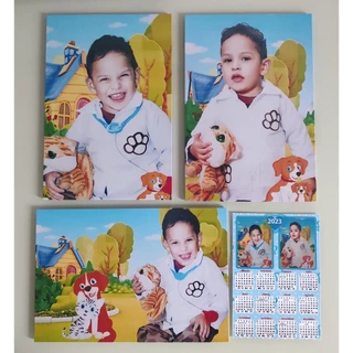 Quadro decorativo personalizado com a sua foto -Kit com 3 Tam 19x28